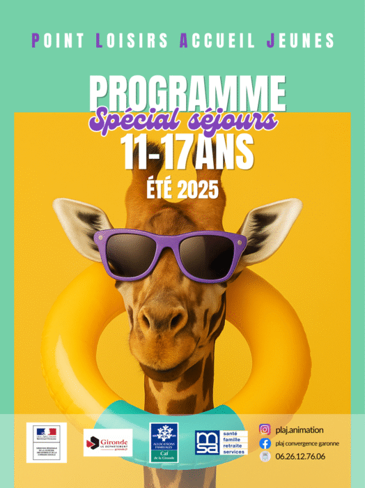 Point Loisirs Accueil Jeunes
Programme spécial séjours
11 17 ans
été 2025