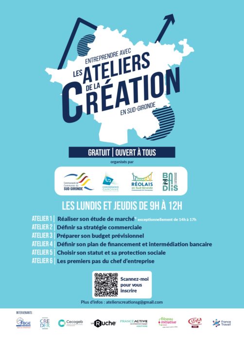 affiche du parcours des ateliers de la création