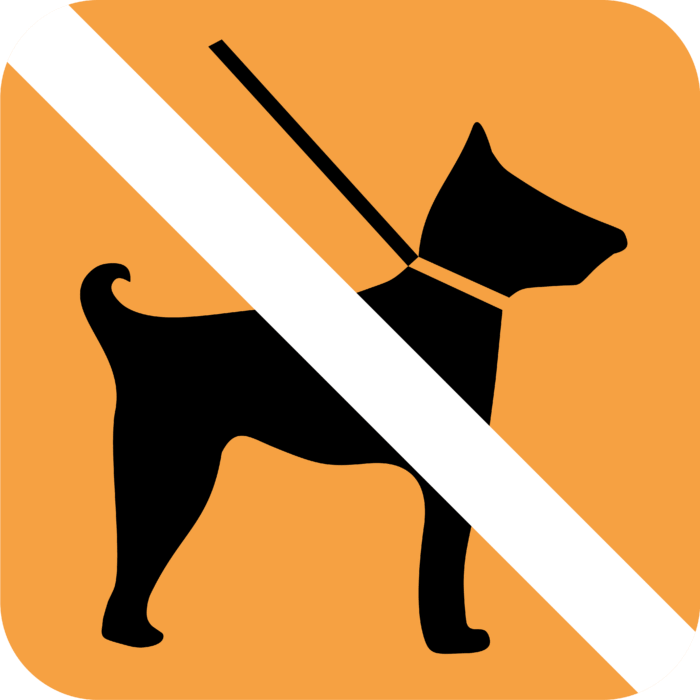 Interdiction des chiens, même en laisse